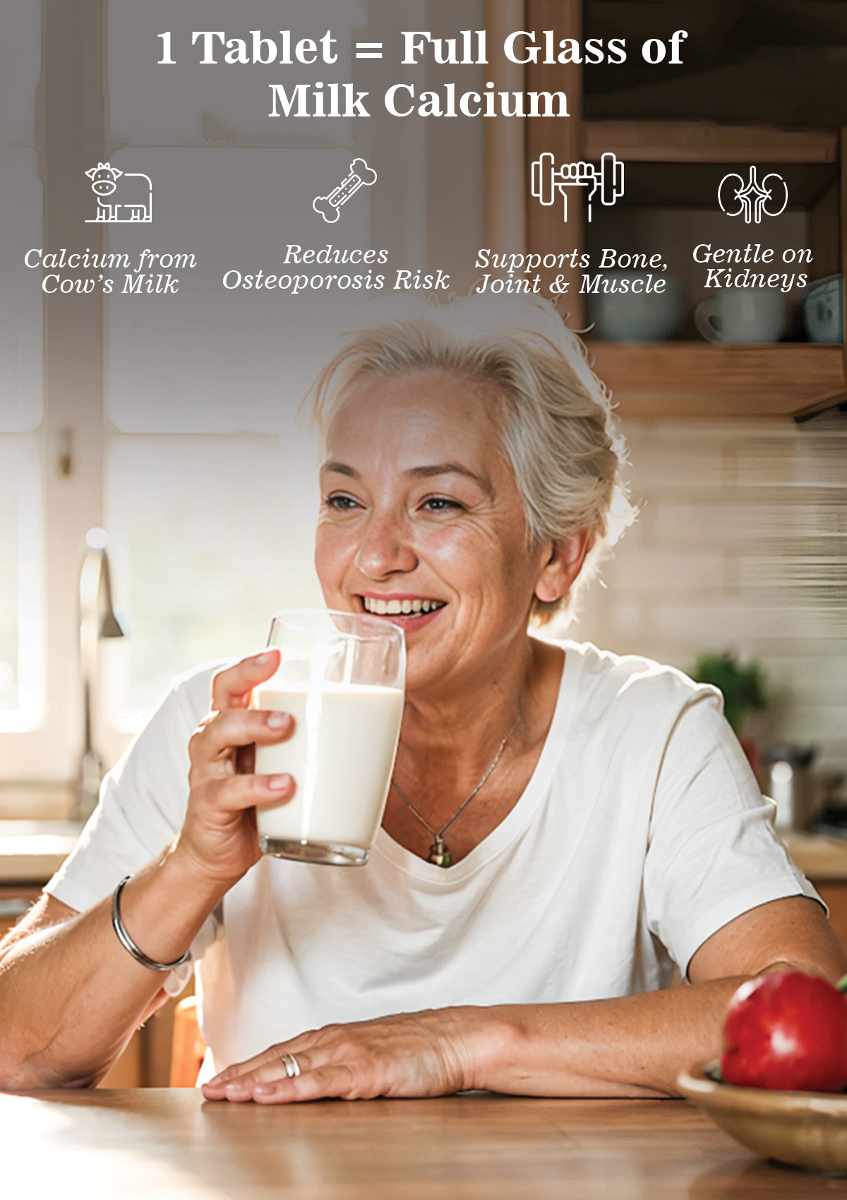 TTS Milk Calcium 40+ Women | Natural Milk Calcium | Bone, Joint & Menopause Support